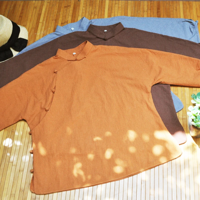 福利款【喃筱】素荷原创 中式上衣盘扣斜襟中式复古改良宽松衬衫