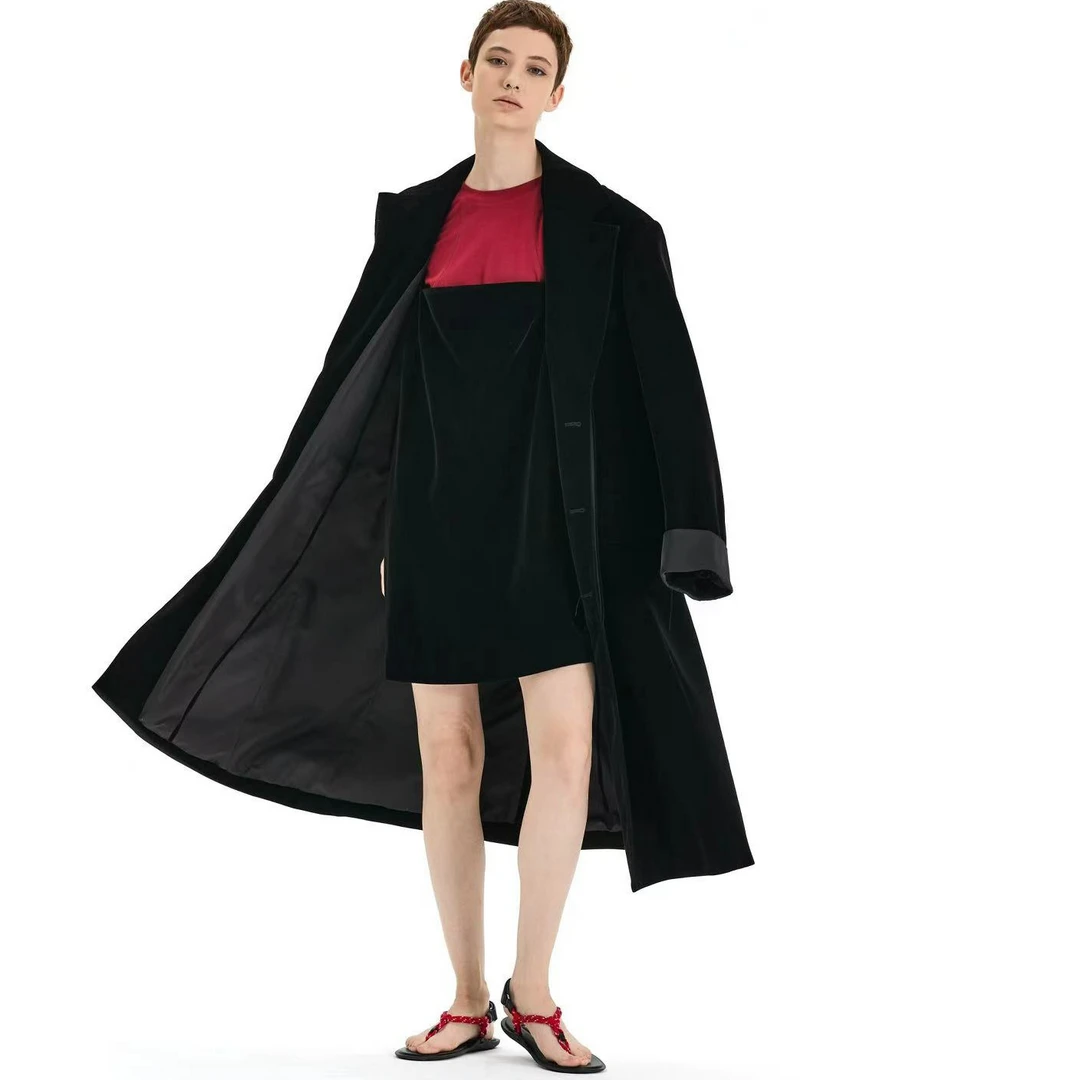 刘姐推荐米奇丝绒长宽外套7305