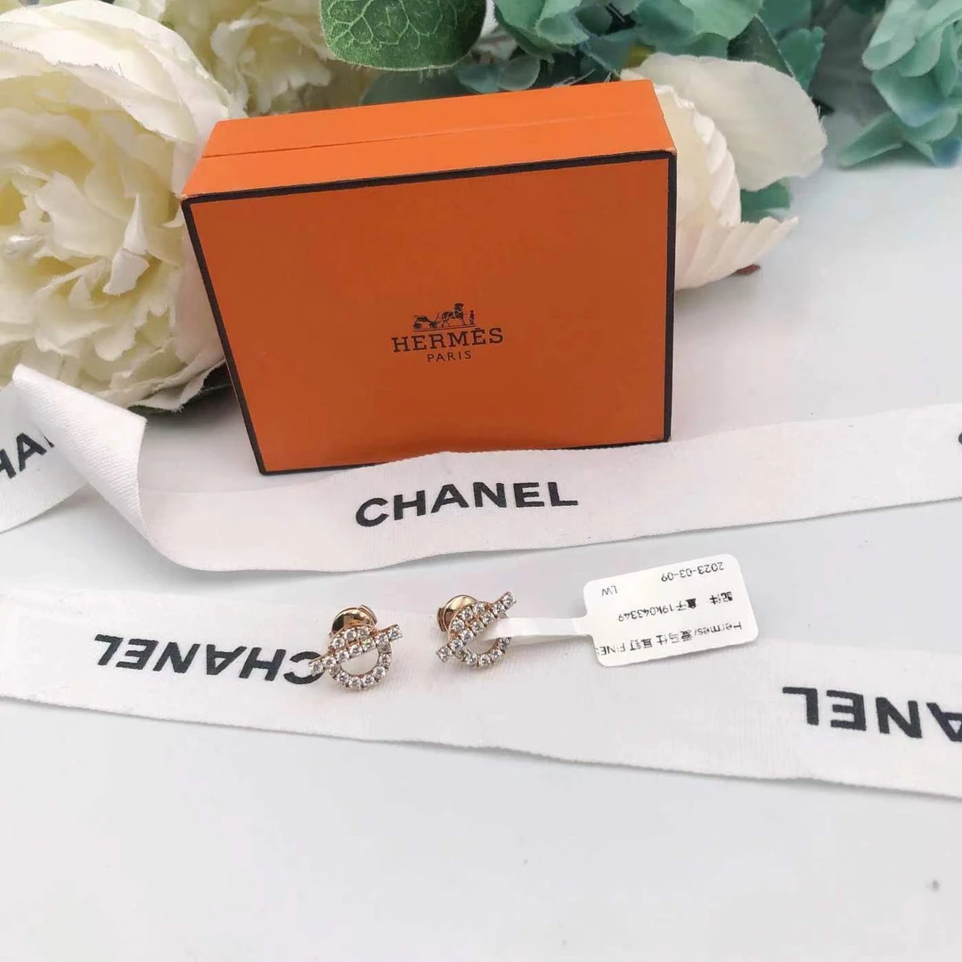 95新 Hermes/爱马仕 安洁利严选耳钉/sk0048665
