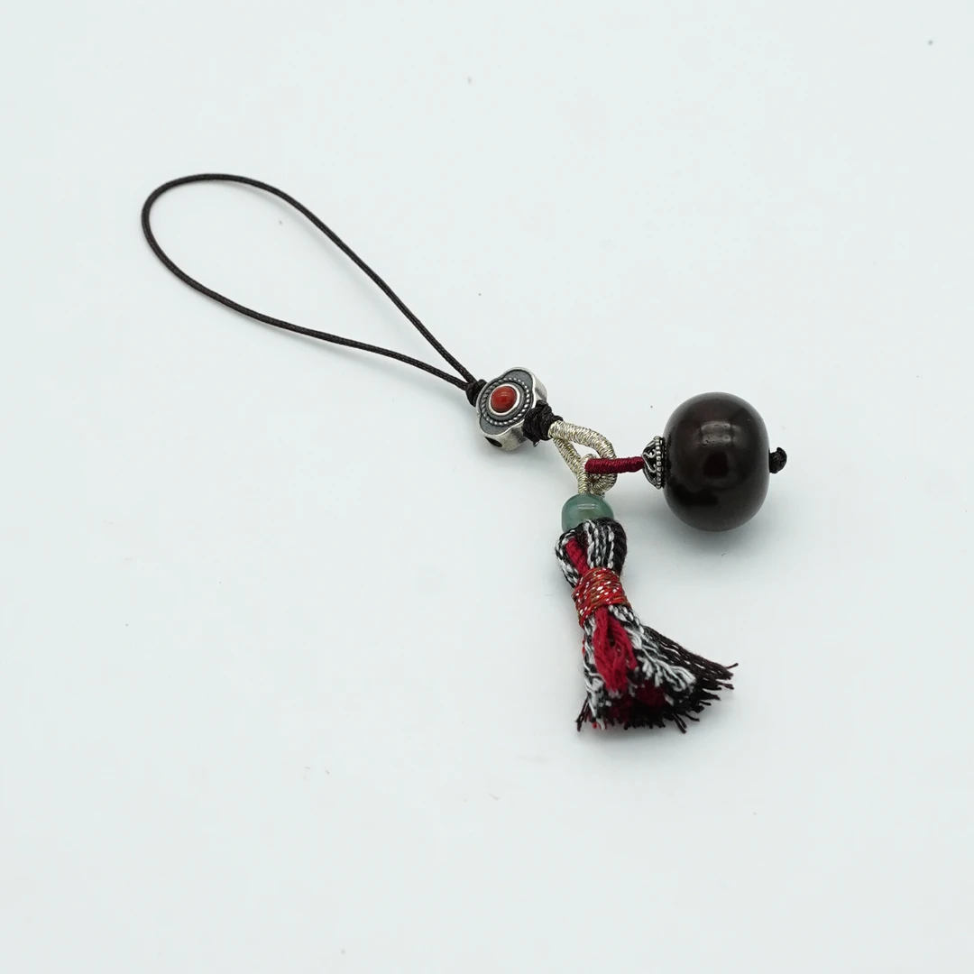 印度小叶紫檀1.5cm 算盘珠手机链【X202416】