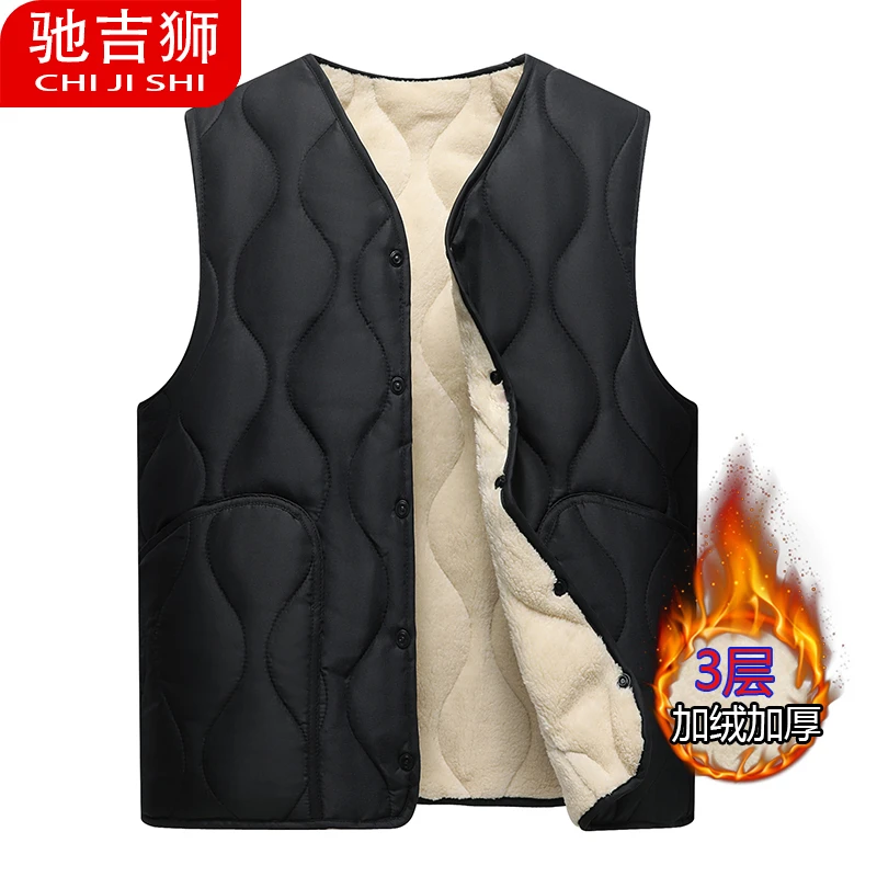 驰吉狮加绒棉马甲男女中老年加绒加厚保暖马甲坎肩无袖坎肩爸爸装