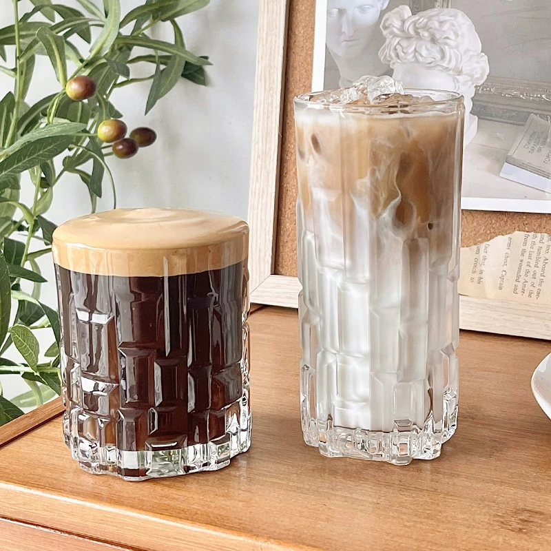 网红创意ins玻璃杯水杯冷萃加厚牛奶杯洋酒杯喝水杯耐热透明冷萃