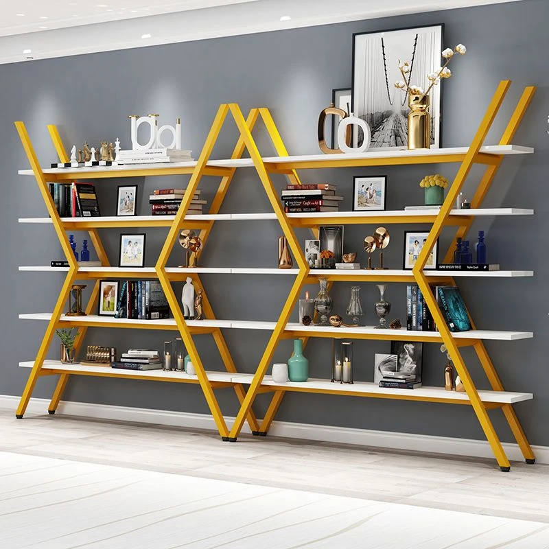 隔板置物架书架简约落地收纳铁艺组合创意架子家用客厅办公室多层