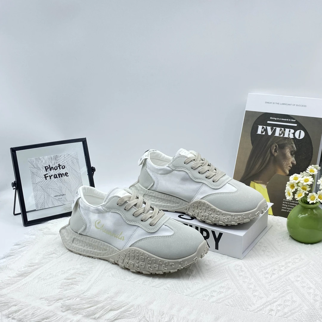 厚底休闲鞋德训2024新款时尚系带夏季透气百搭厚底运动阿甘鞋正版