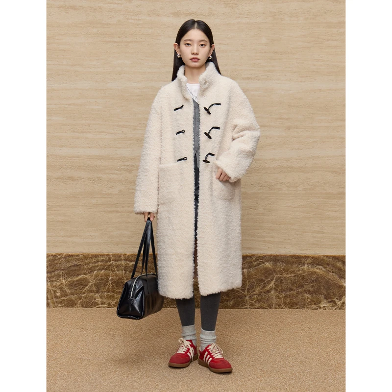 自巧小个子女装穿搭仿羊羔毛立领外套慵懒风气质外套 24ZQ94256