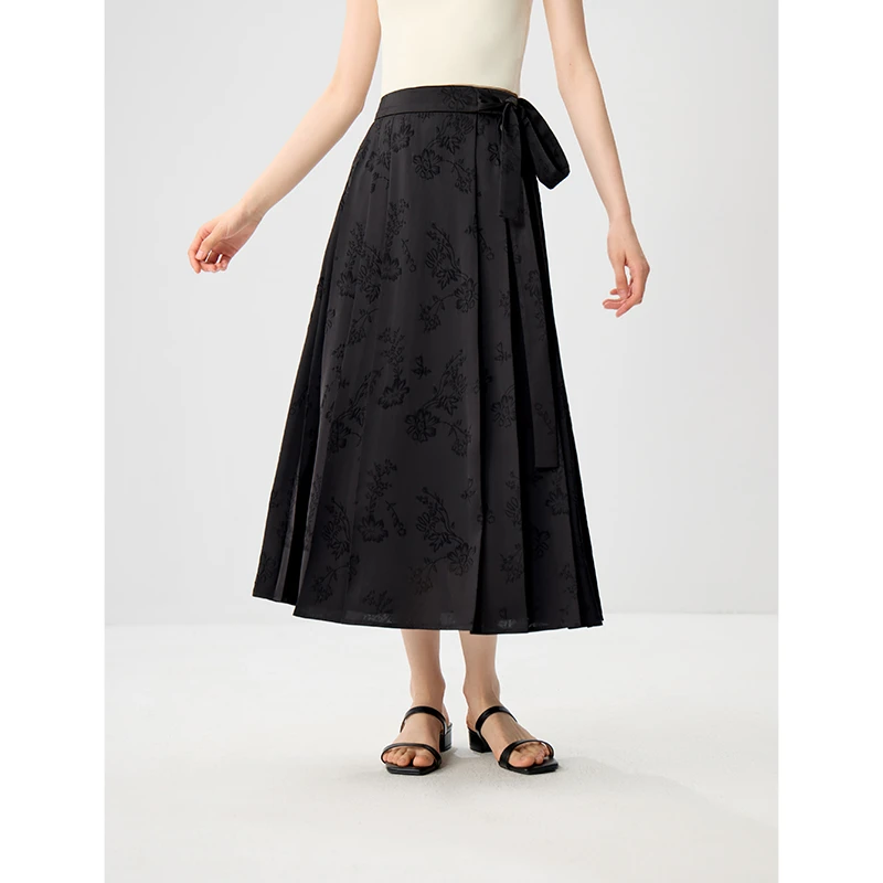 自巧小个子女装穿搭新中式马面裙通勤显瘦中长款半身裙 24ZQ92342