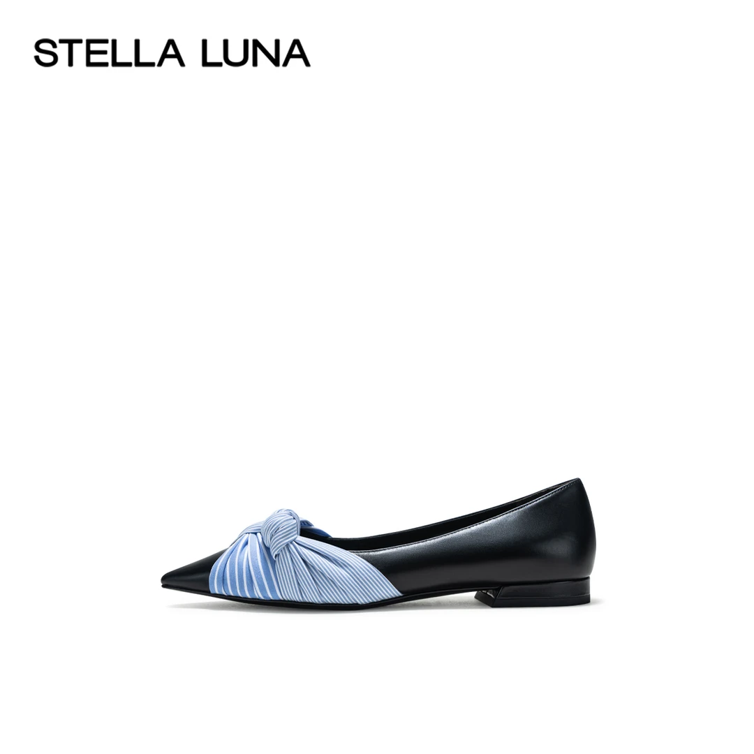 STELLA LUNA女鞋24SS官方单鞋 KNOTFEST 扭结装饰芭蕾平底鞋