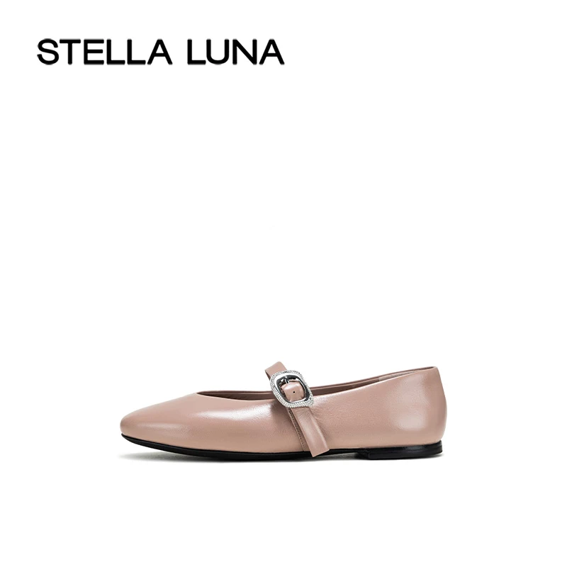 STELLA LUNA女鞋24FW新款秋季单鞋气质时尚圆头玛丽珍芭蕾舞鞋