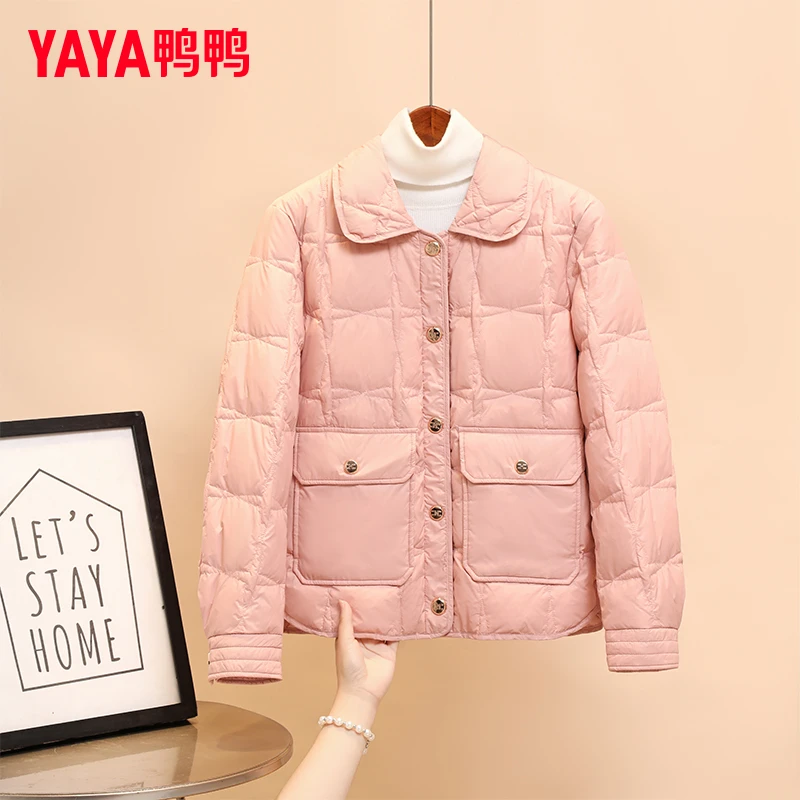 YAYA/鸭鸭2025冬季新款羽绒女短款轻薄休闲时尚韩版百搭羽绒外套