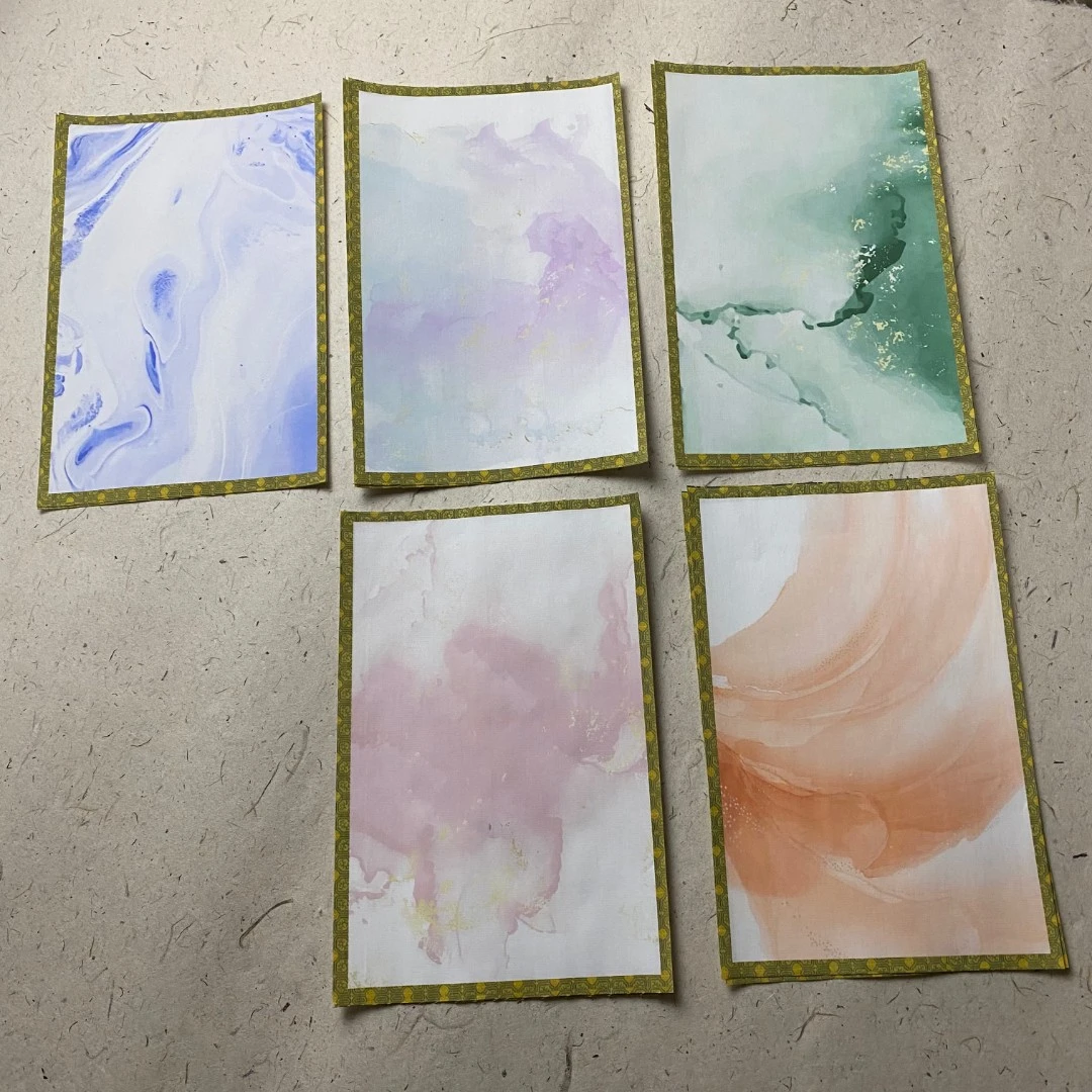 一笔笺墨流信笺半生熟微喷宣纸彩色墨韵软笔小楷书法作品纸