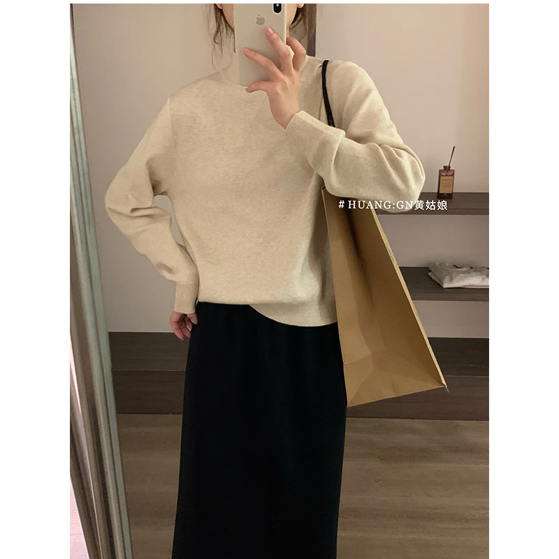 （清清）半高领针织衫-0680