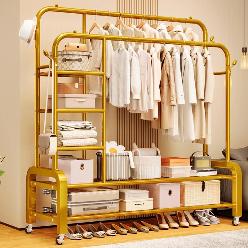 德国简易挂衣架加厚高档衣架多功能租房卧室轻奢衣帽架晾衣服架子