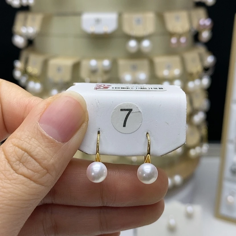 【闪购商品】海水珍珠耳饰银S925镀金镶嵌