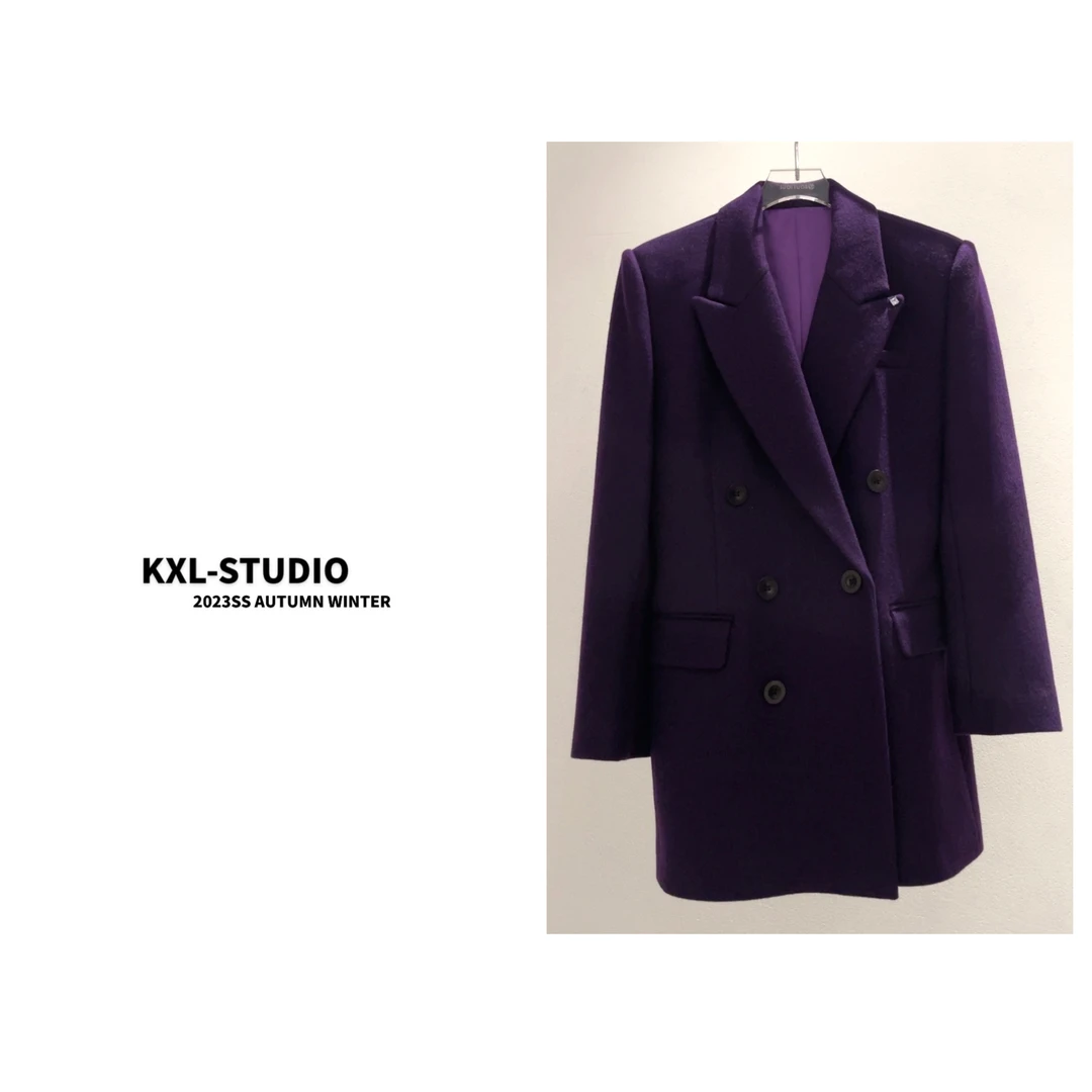 KXL-KXL-高定紫色绵羊毛西装8027