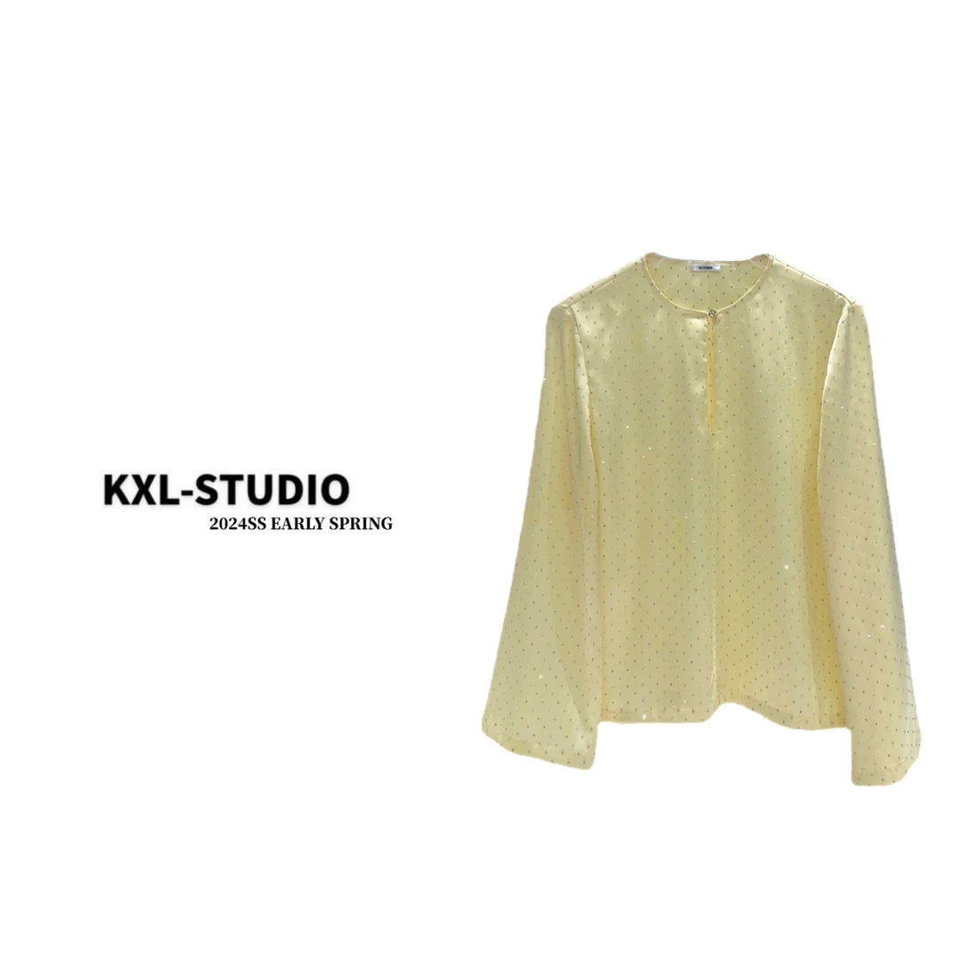 KXL-STUDIO【KELE专属】“鎏金曼波”重工奢钻上衣8777