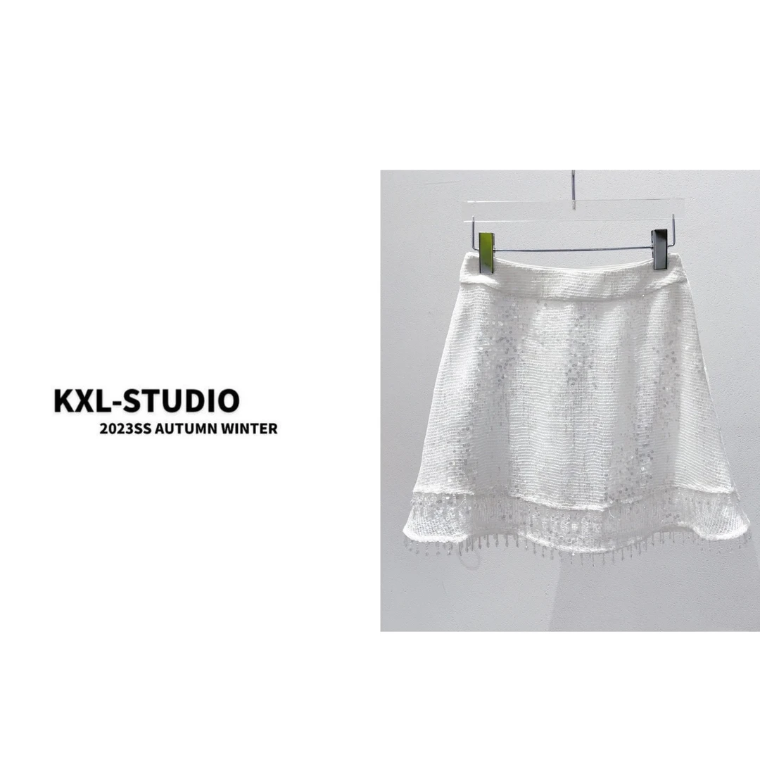 KXL-STUDIO【KELE精选】手工坊白月光水晶半裙8599