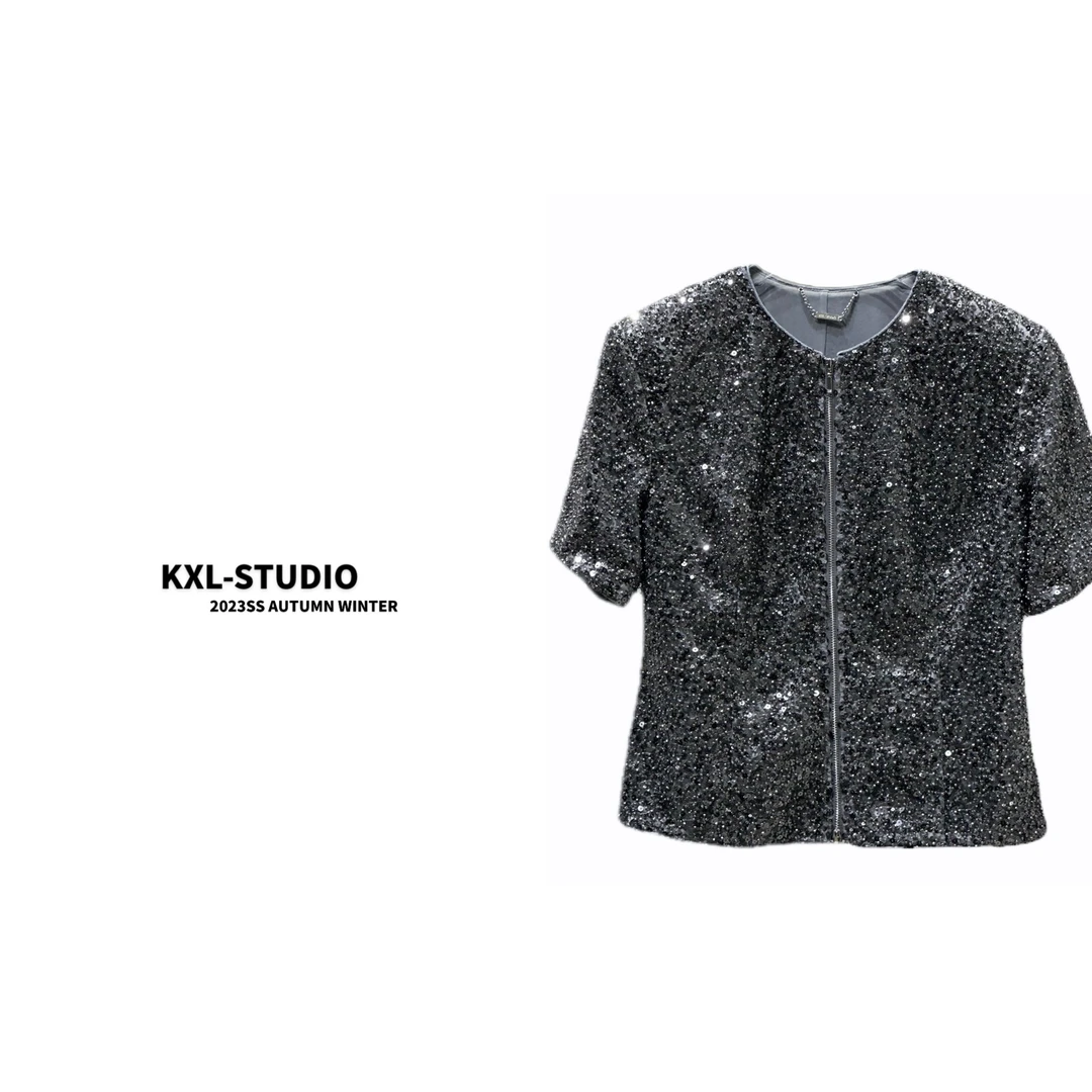 KXL-高定手工坊钉珠满天星外套8267