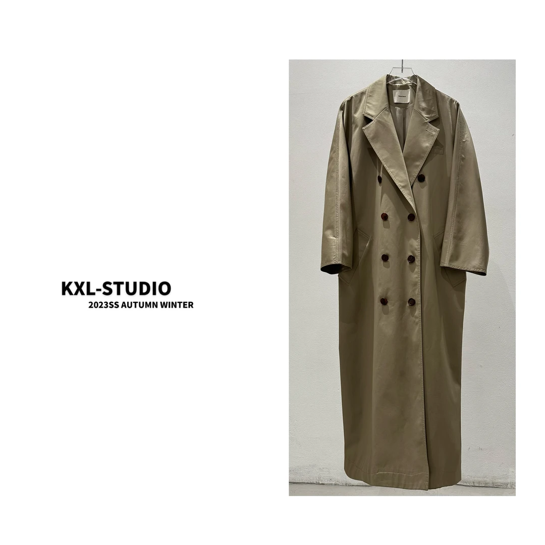 KXL-STUDIO“经典重现”咖色廓形风衣1240