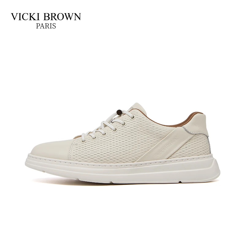 VICKI BROWN男士轻便小白鞋秋季新款时尚百搭透气休闲板鞋子男款