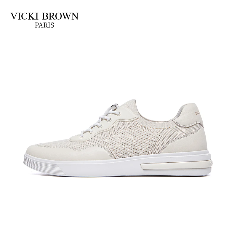 VICKI BROWN轻奢男鞋飞织透气软底舒适轻便正品一脚蹬休闲鞋