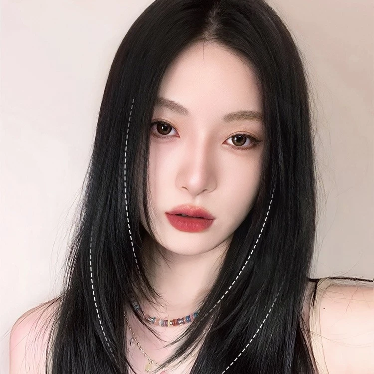 假发长发内扣层次分明一片式V型无痕接发片蓬松发量适合任何脸型