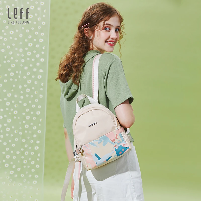 莱夫Leff百搭双肩包女2025新款时尚轻便帆布旅行出游迷你小型背包