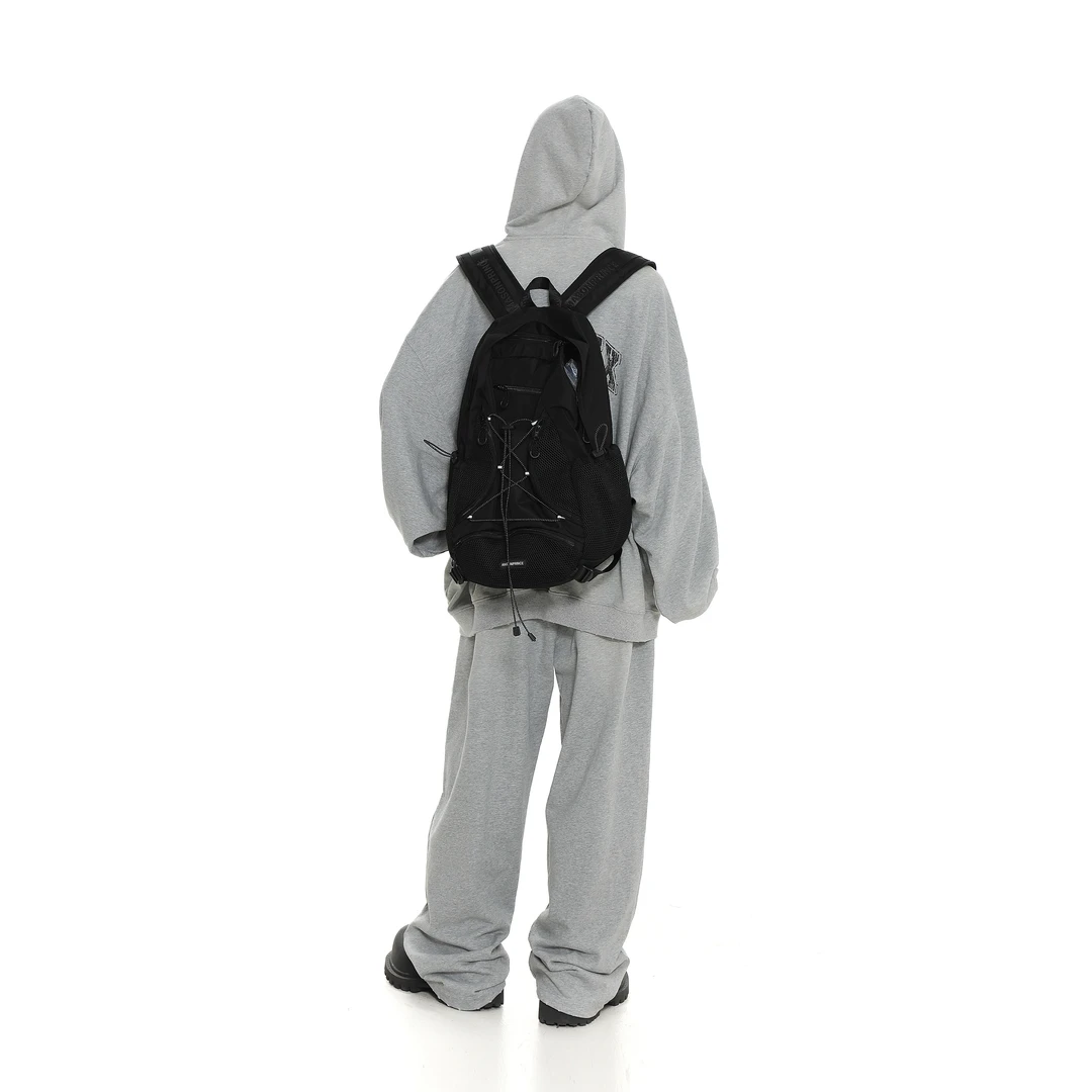 MASONPRINCE 通勤户外多种容量功能抽绳造型双肩书包挂饰组合背包