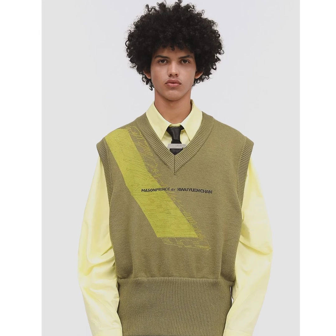 MASONPRINCExKWAIYUANCHEN SS20 第二季联名 配金属招牌标毛背心