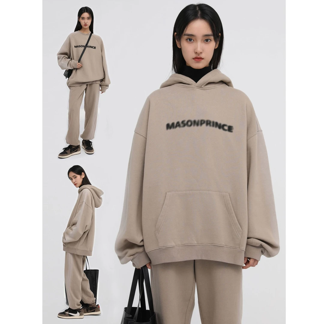 MASONPRINCE 秋季潮流印花运动宽松卫衣百搭情侣套装休闲束脚卫裤