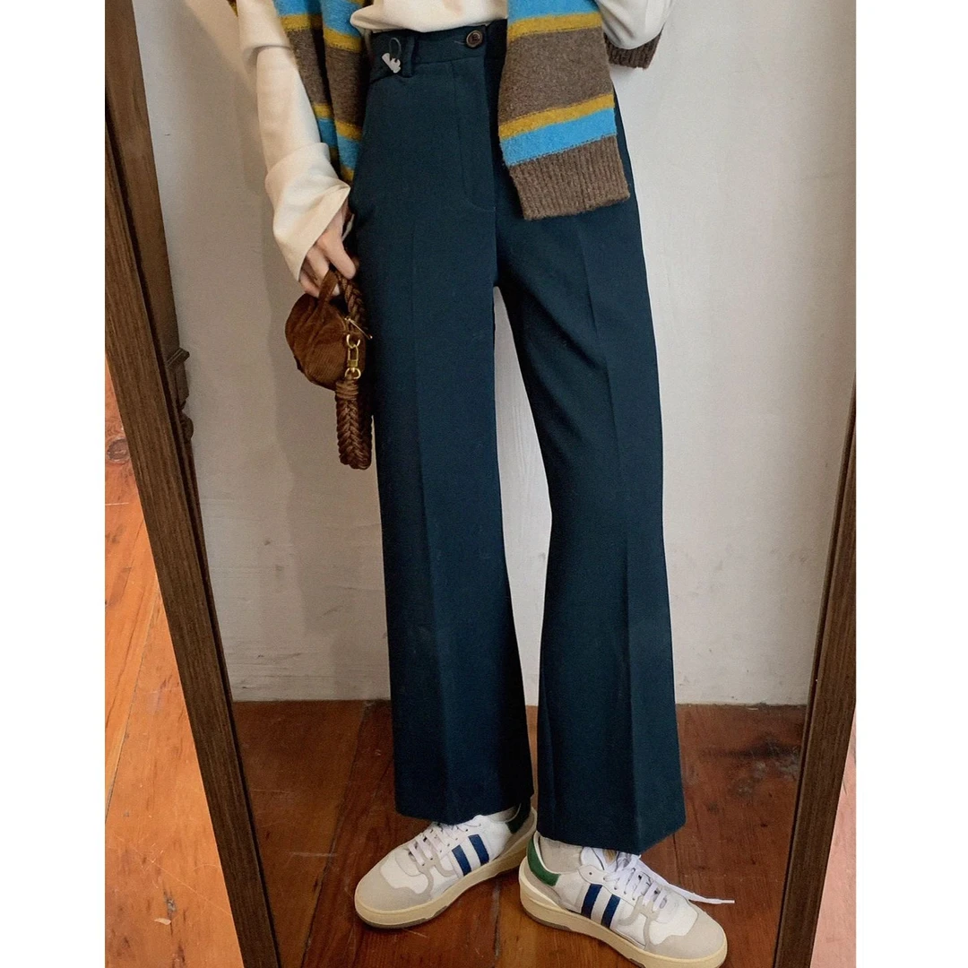 老莫同学 腰头猪鼻扣西裤(SK2003）