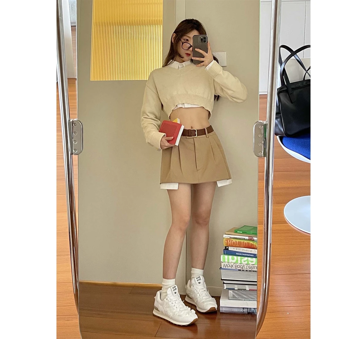 老莫同学“花园女孩”系列 2022春夏低腰短裁百褶露里半身裙