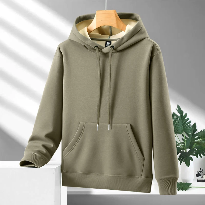 【SL】24秋季新款套头卫衣男女潮流宽松休闲纯色连帽卫衣情侣外套