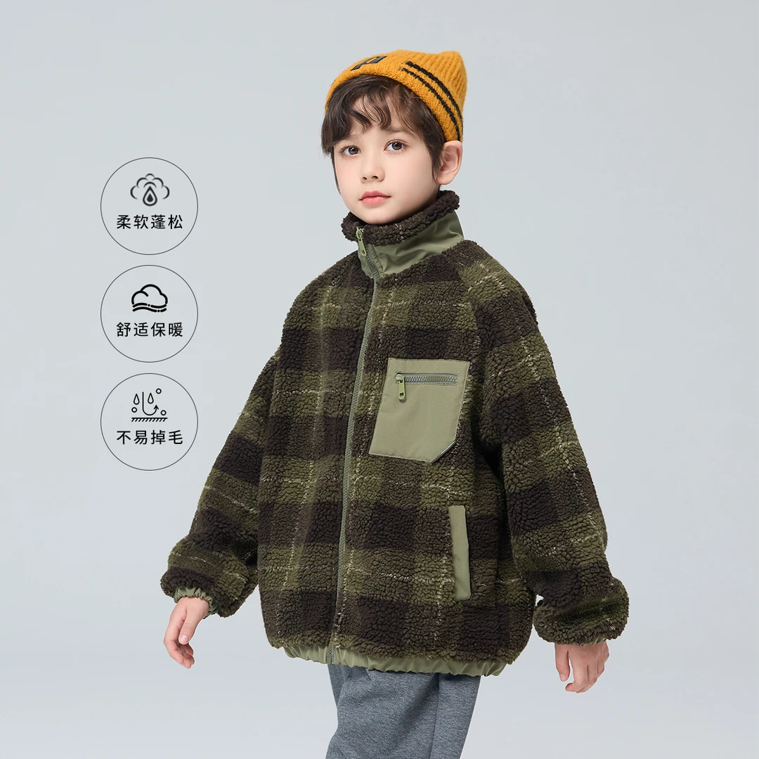 男童外套春秋中大童保暖翻领上衣潮酷拉链衫儿童夹克WYSU850034