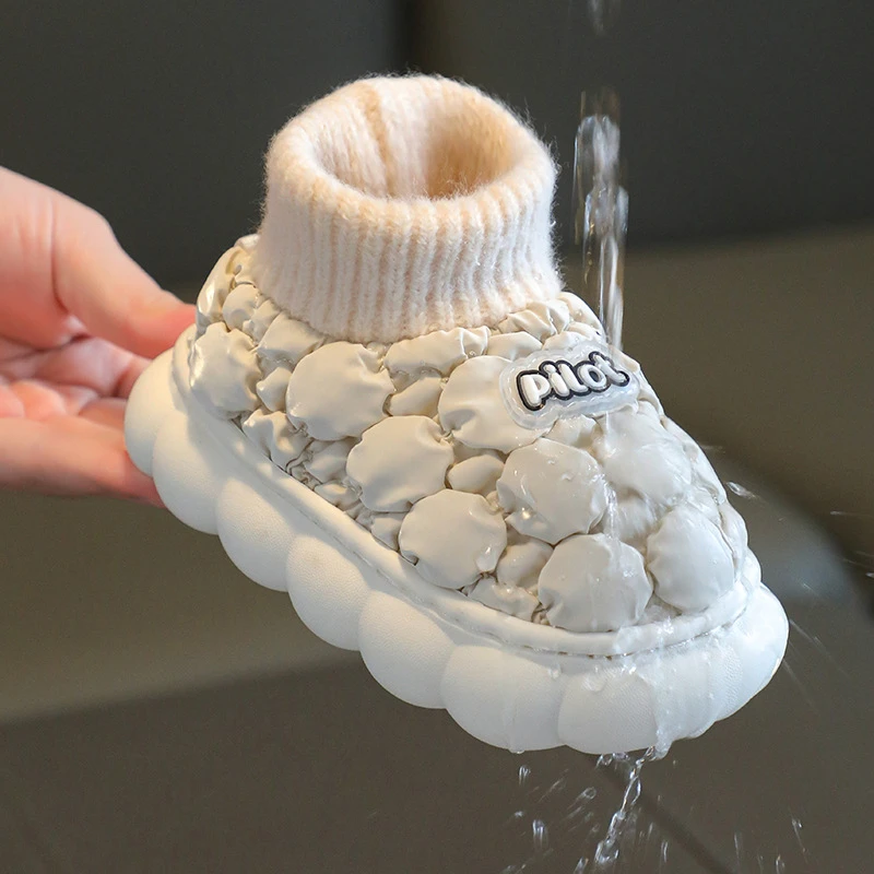 冬季儿童棉拖鞋加绒保暖防滑男女童居家防水大中小童宝宝软棉拖鞋