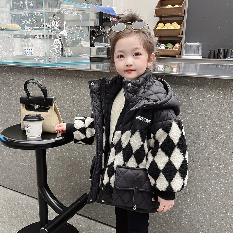 女童秋冬款棉服2023新款洋气宝宝棉衣冬季棉袄儿童冬装毛毛衣外套