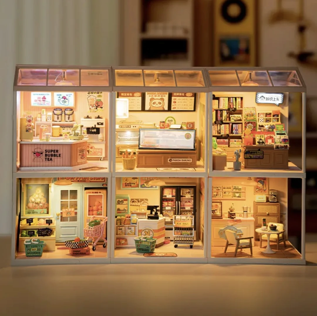 若态若来超级商店世界积木diy小屋手工制作3d立体拼装模型艺术屋