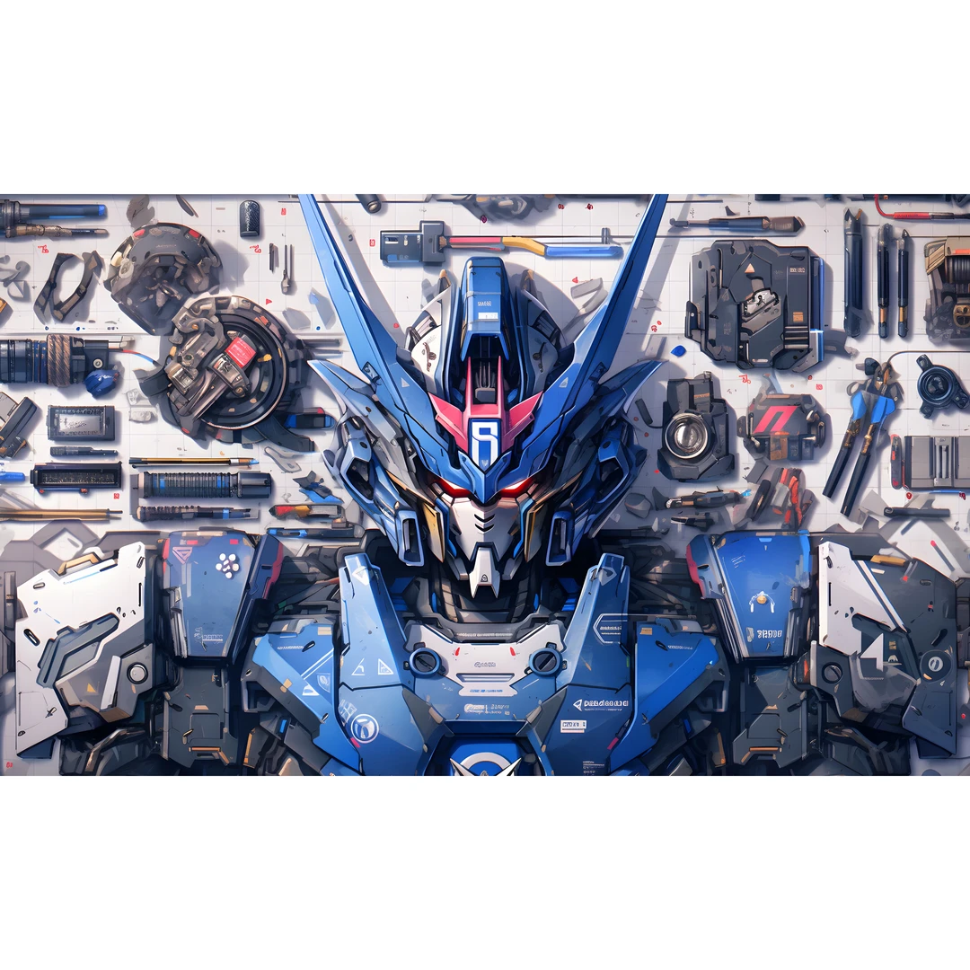 《PVC蓝色高达2》高达动漫装饰画儿童房卡通壁画40*80 i29