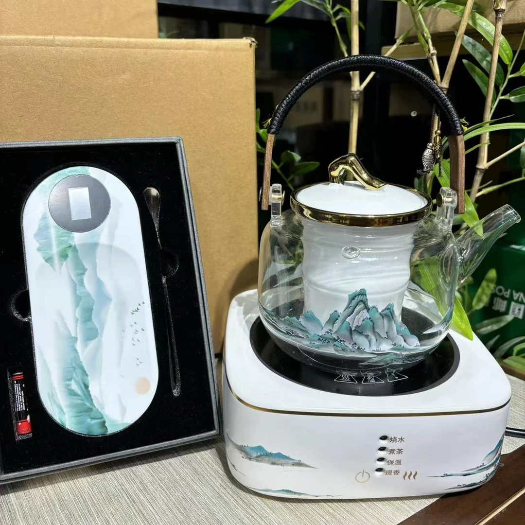 【闪购商品】千里江山陶瓷电陶炉套组送茶则4601+2469+1706