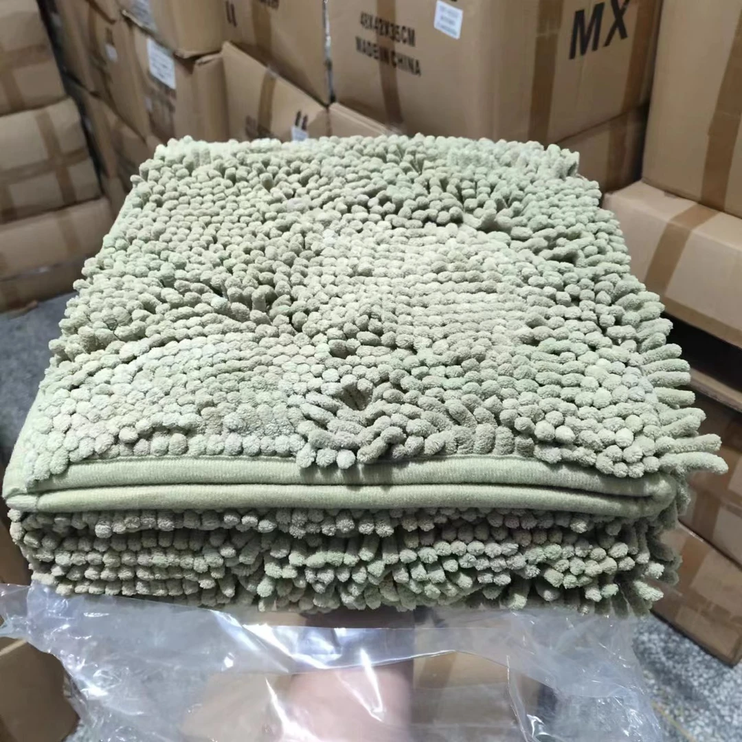 细毛雪尼尔地垫–灰绿 尺寸60×100