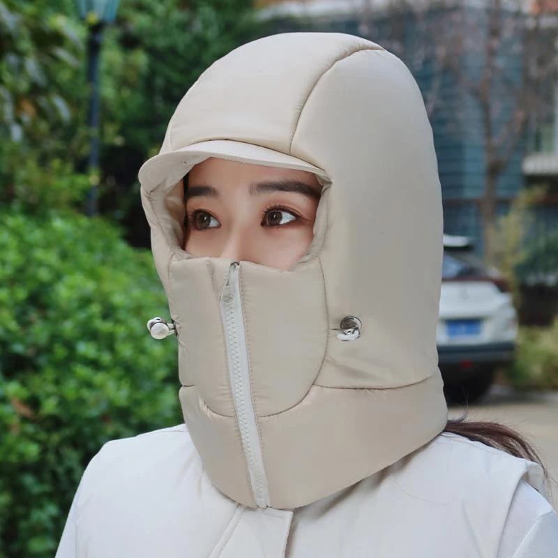 【小扬哥优选】骑电动车防风帽子女冬季-20℃2022爆款羽绒棉护耳雷