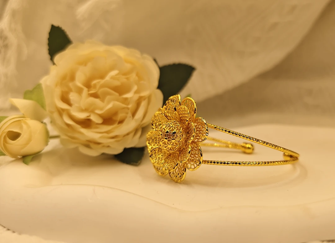 铜合金手镯 玫瑰款手镯手工气质轻奢时尚百搭复古古风