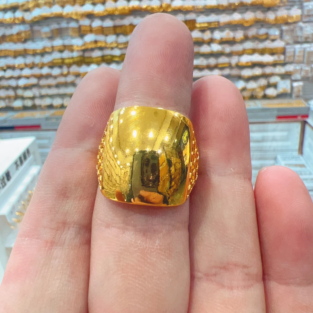 铜合金戒指 07新款气质时尚休闲百搭轻奢可调节金色国潮风戒指