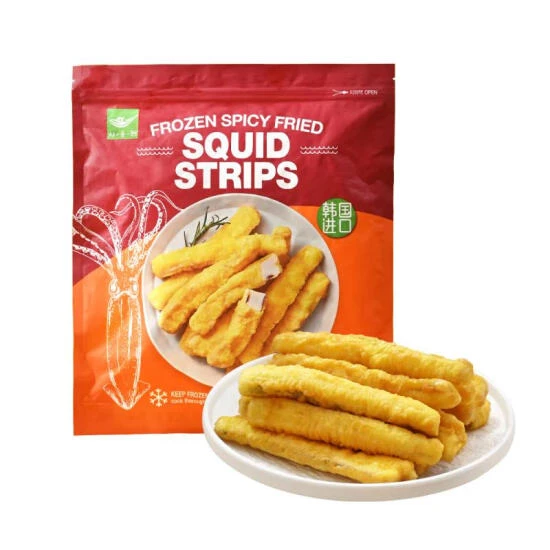 韩国进口 冷冻辣味炸鱿鱼条 1kg解馋零食
