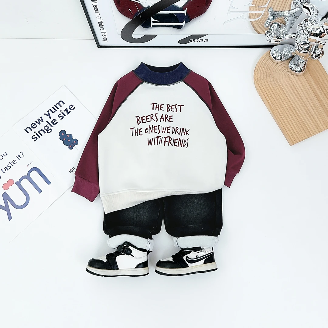 儿童新卫衣加绒款长袖2025新款秋冬装男童 D-XUE183 悠悠童话童装