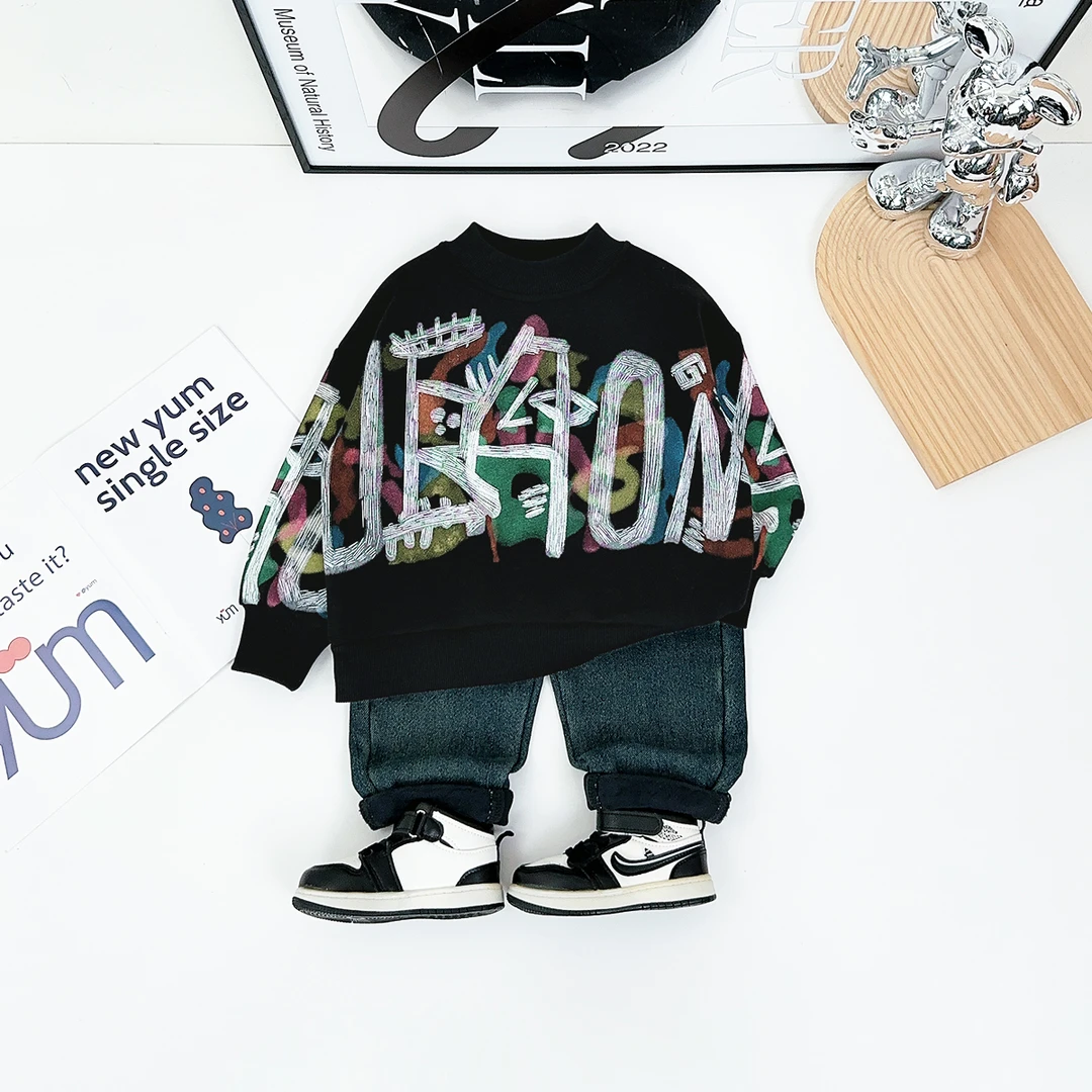 儿童卫衣加绒款长袖2025新款秋冬装男童 D-HZ241239 悠悠童话童装