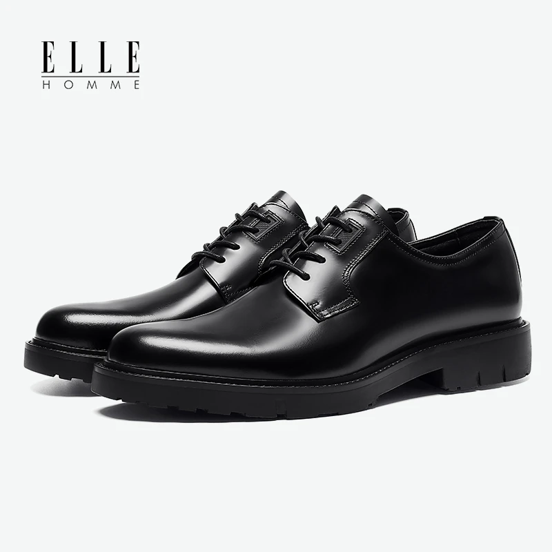 ELLE HOMME商务休闲正装鞋青年职场夏季透气商务英伦高档男士皮鞋