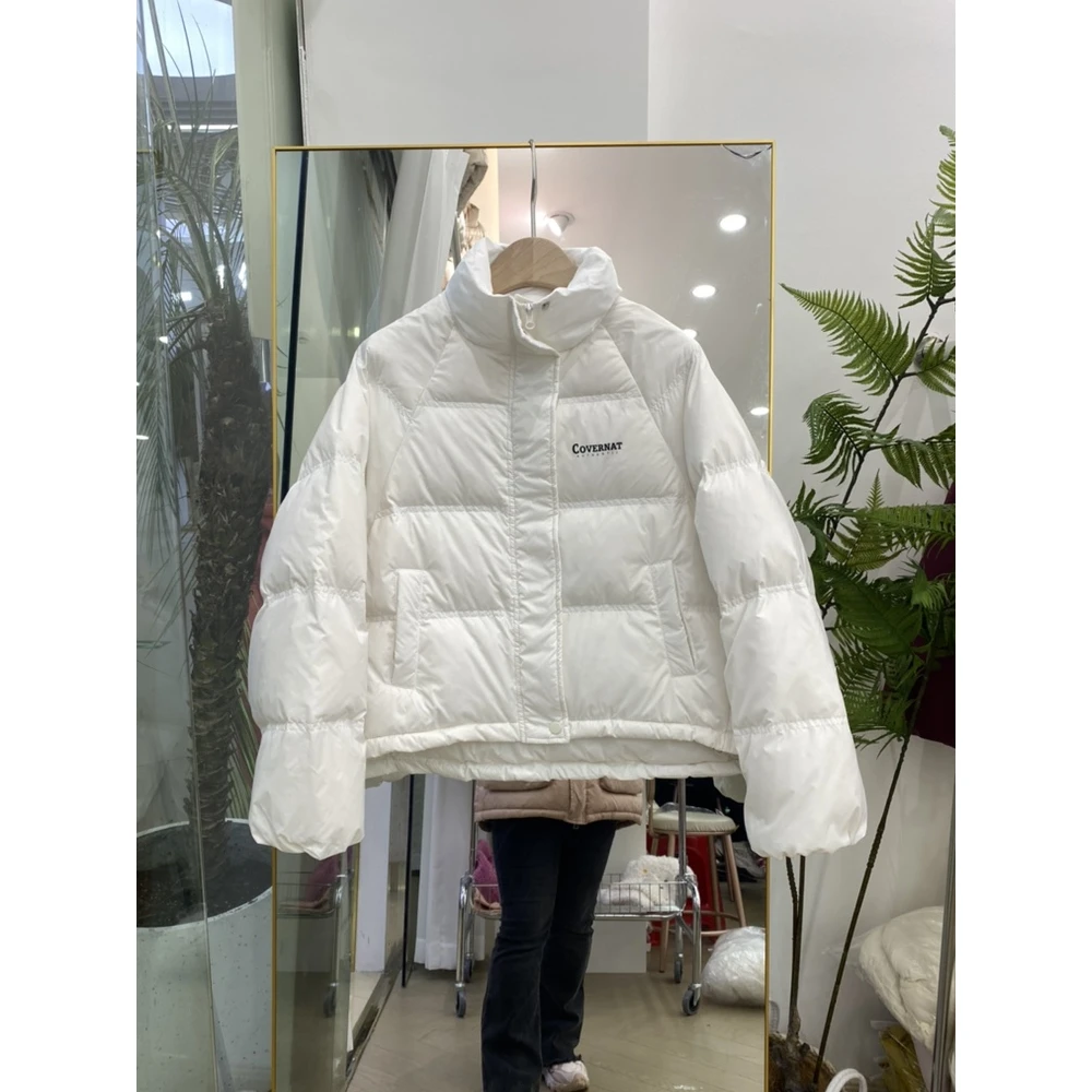 羽绒服女短款2023冬季新款韩版立领宽松小个子面包服学生加