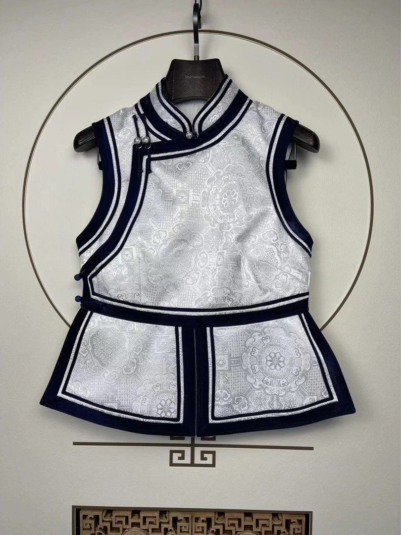 新款蒙古服饰女士民族风手工马甲蒙古马甲