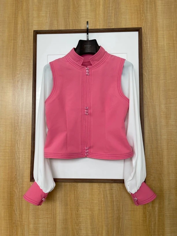 蒙古袍秋冬休闲气质冬季短款保暖立领针织打底衫短外套纱袖马甲