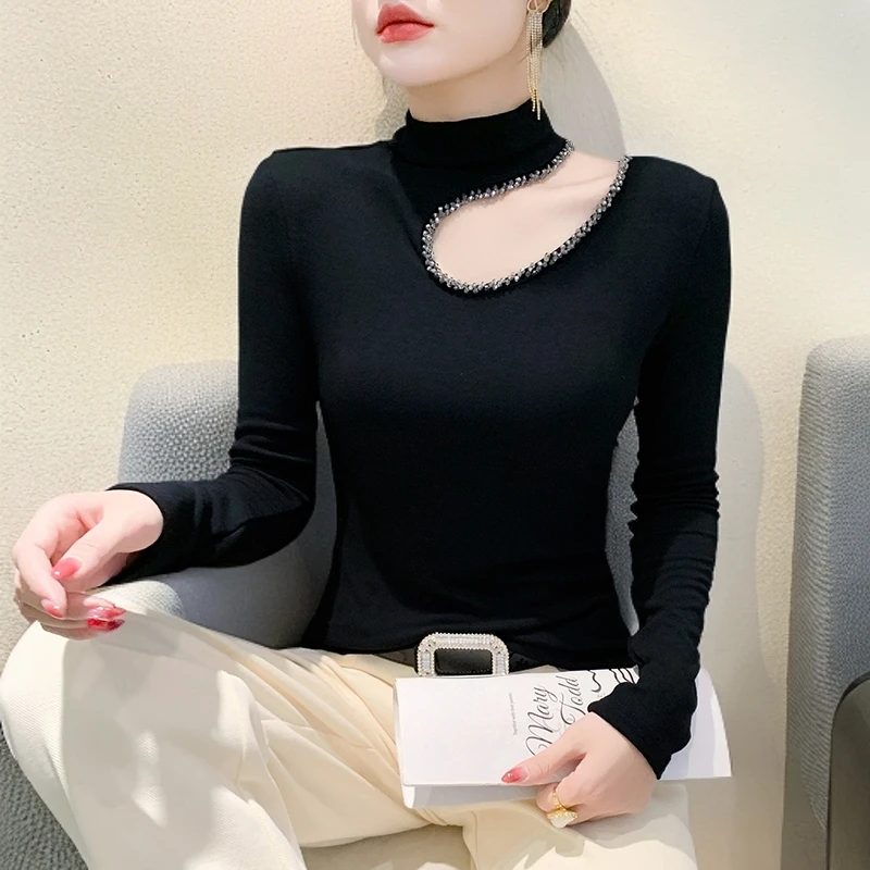 流行时尚女装长袖t恤内搭可外穿网红打底衫女款爆款2025新款上衣